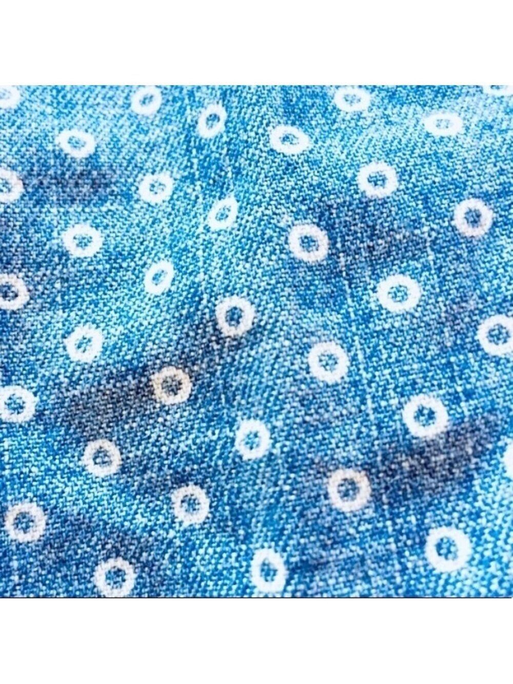 Mossimo Chambray Denim Polka Dot Mini Dress Sz Med - Picture 8 of 11